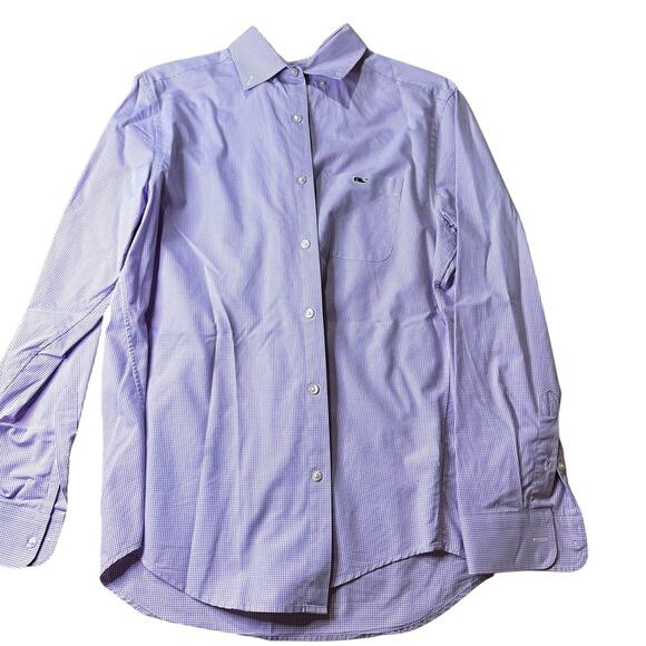 Vineyard Vines Purple White Casual Button Down Shirt Size medium EASTER SPRING - Picture 1 of 7